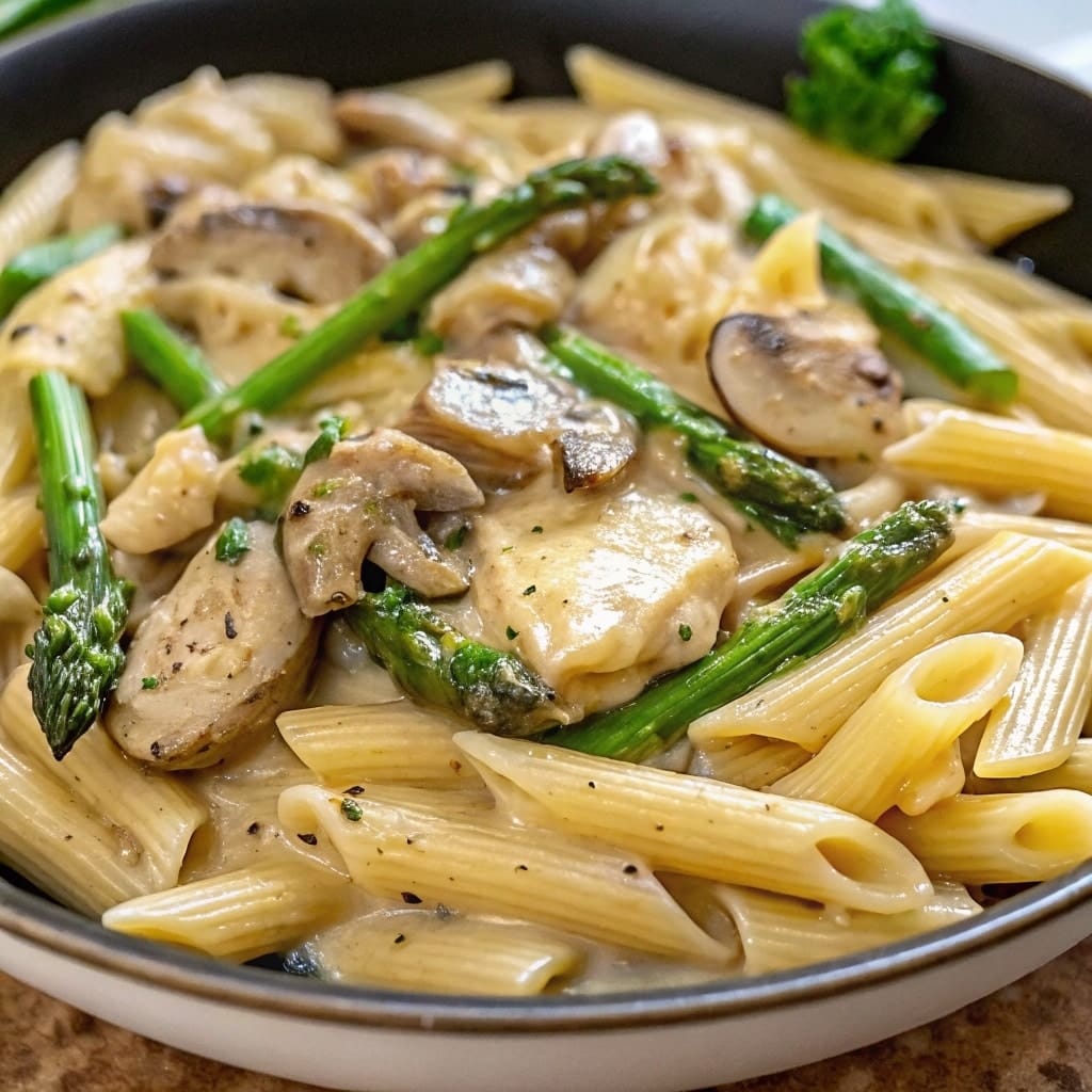 Creamy Chicken Penne – The Ultimate Comfort Pasta for Every Season 3 creamy mushroom and asparagus chicken penne 2 1