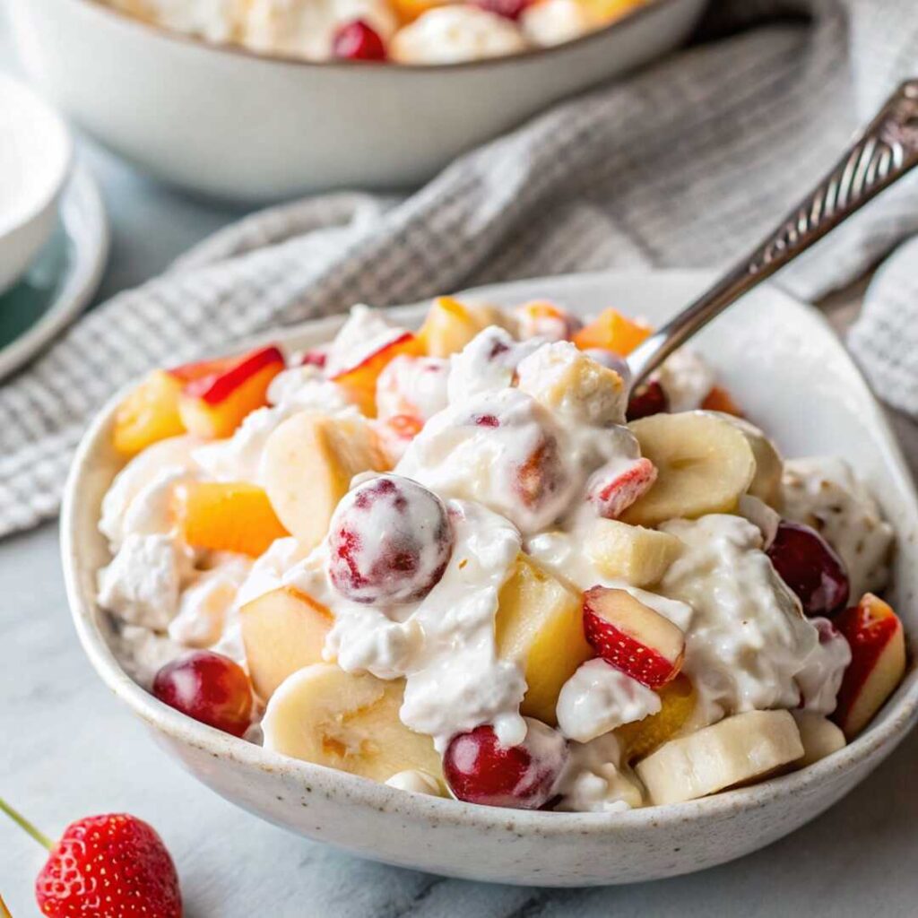 Creamy Fruit Salad with Cool Whip: A Summer Delight from My Grandma’s Recipe Box 4 easy fruit salad with marshmallows square 1 3 optimized