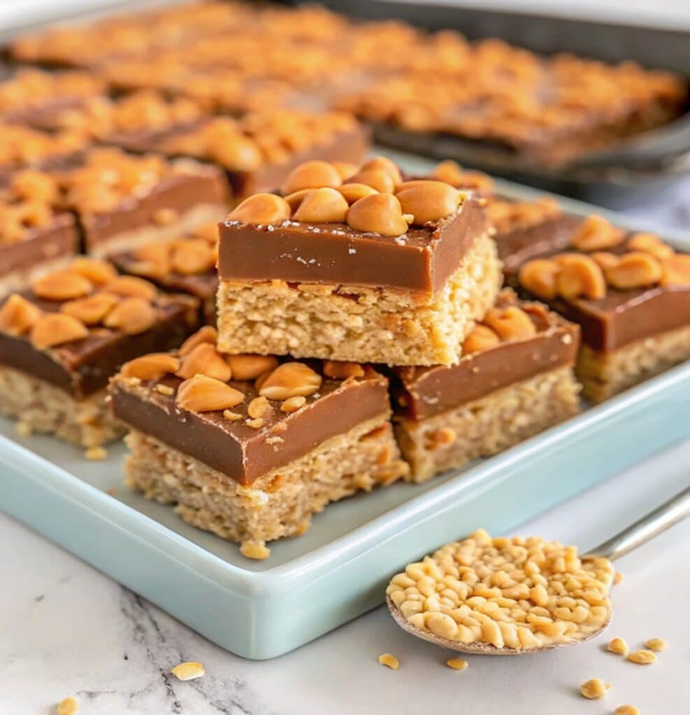 Easy Scotcheroos: No-Bake Peanut Butter Chocolate Bars with a Crunch 4 easy scotcheroos