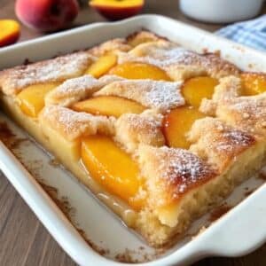 Easy Peach Cobbler Dump Cake Recipe