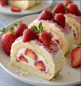 Strawberry Shortcake Cheesecake Rolls