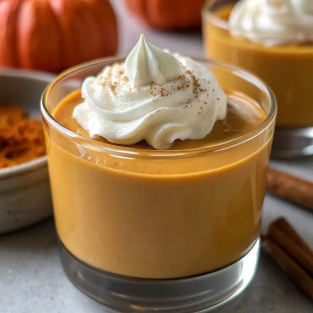 Pumpkin Pudding served with whipped cream