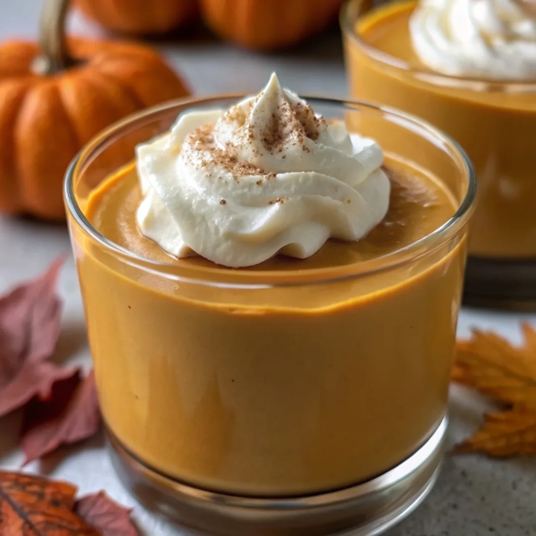 Pumpkin Pudding served with whipped cream