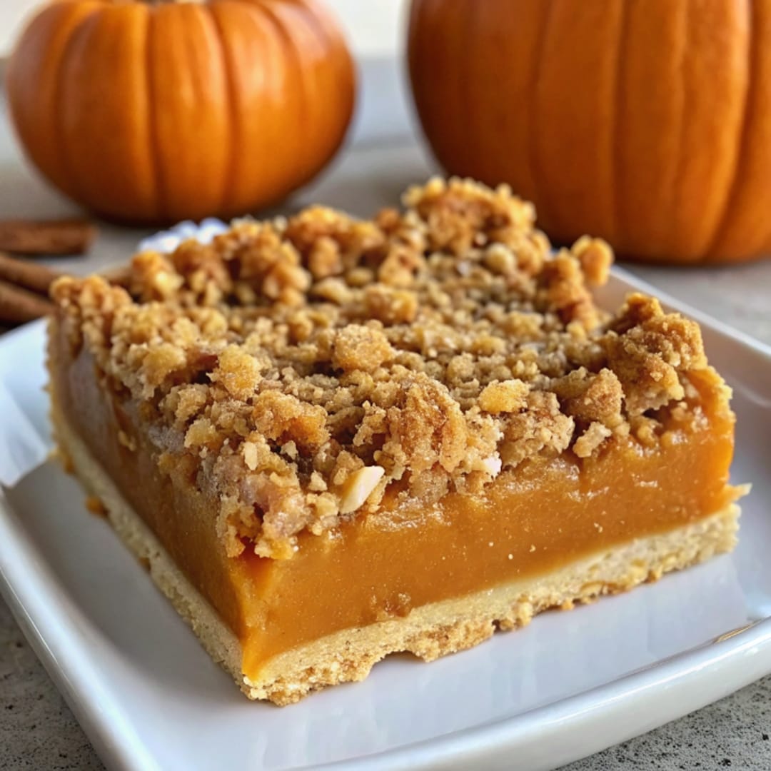 Pumpkin Pie Crumble served with whipped cream and cinnamon