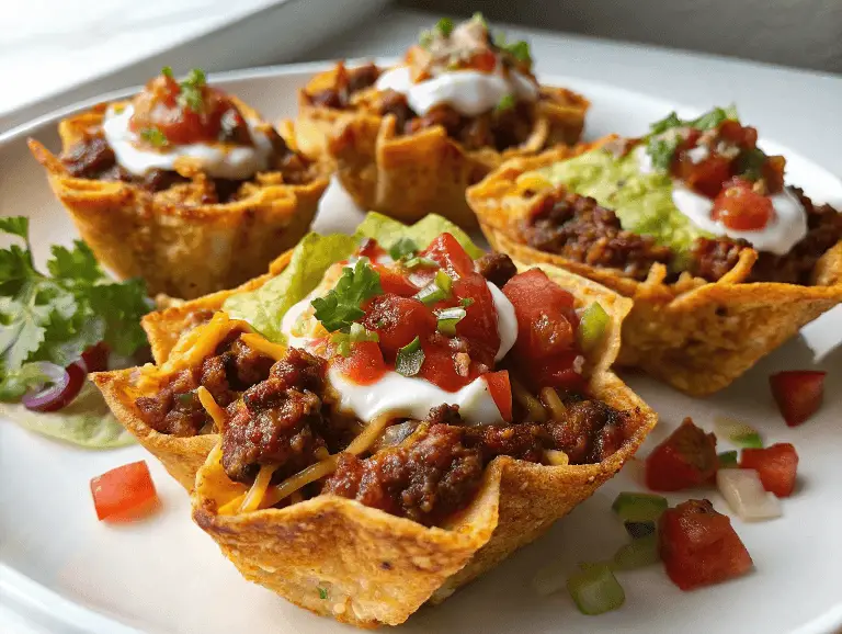 30-Minute Crispy Taco Cups That Disappear Instantly 2 Taco Cups 768x578 1