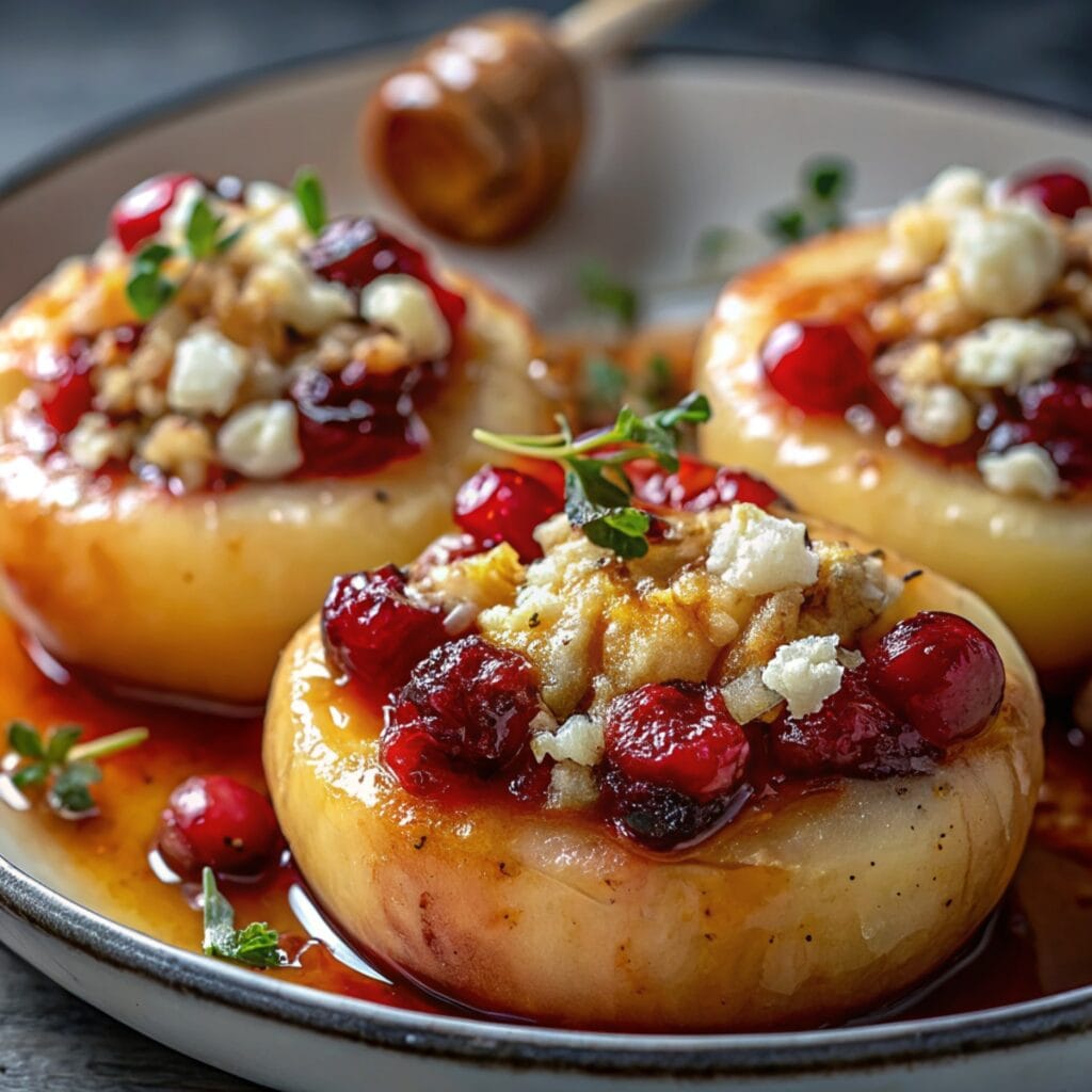 Baked Apples Feta Honey Cranberries jismfr