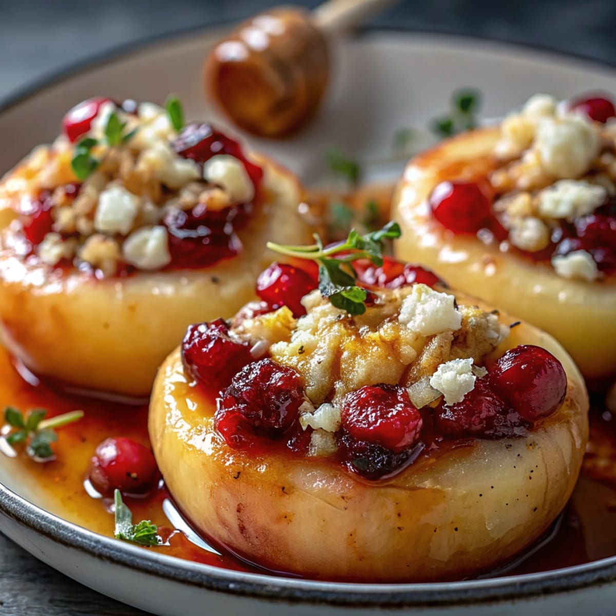 Baked Apples Feta Honey Cranberries jismfr