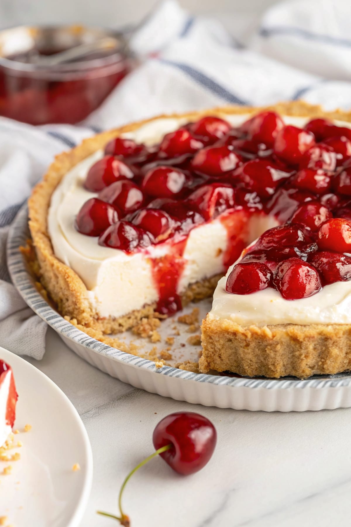 Cherry Cheesecake Pie Easy Dessert My Rad Kitchen 0004 1