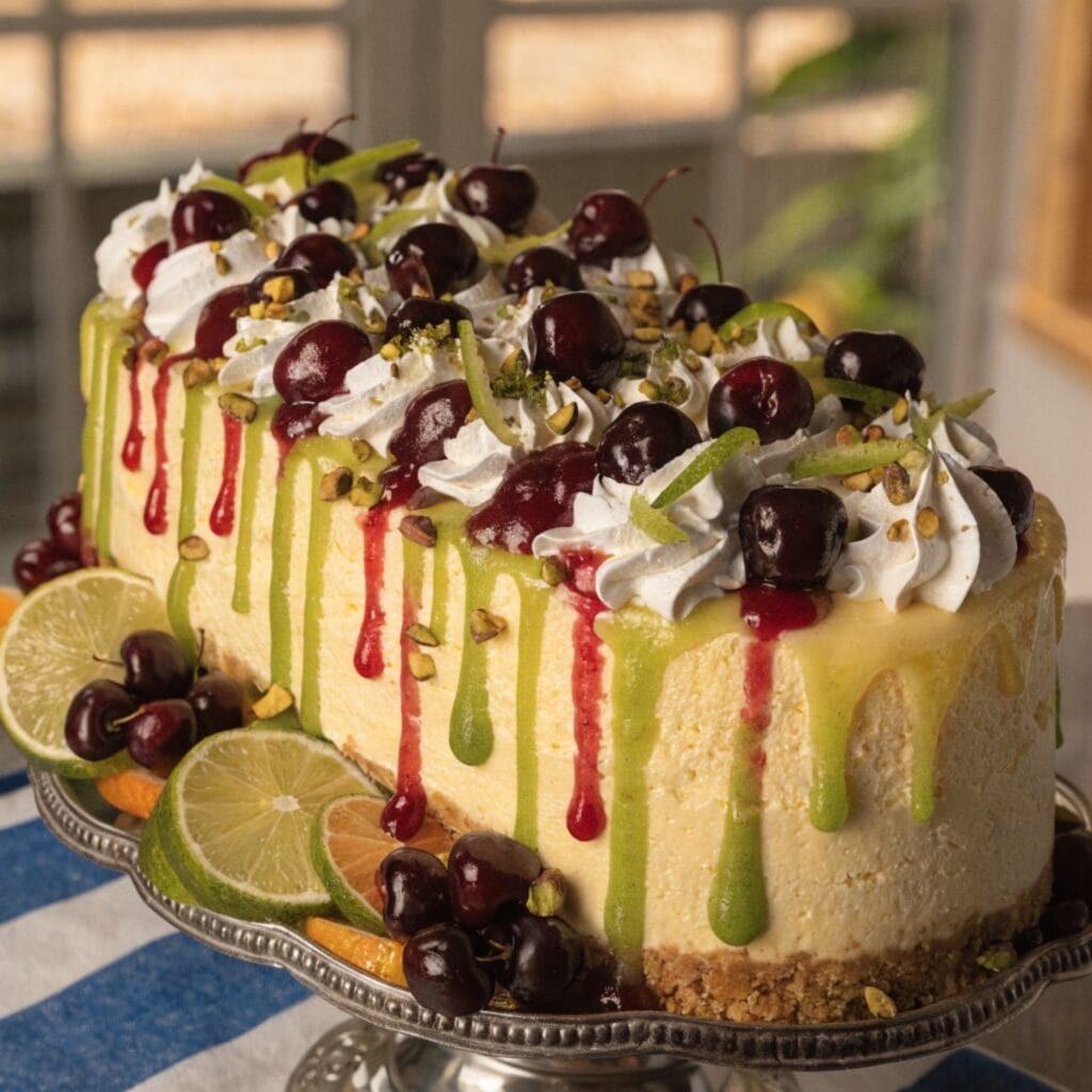Indulgent Lemon Lime Cherry Pistachio Cheesecake Delight 2 Lemon Lime Cherry Pistachio x6oqn5 3