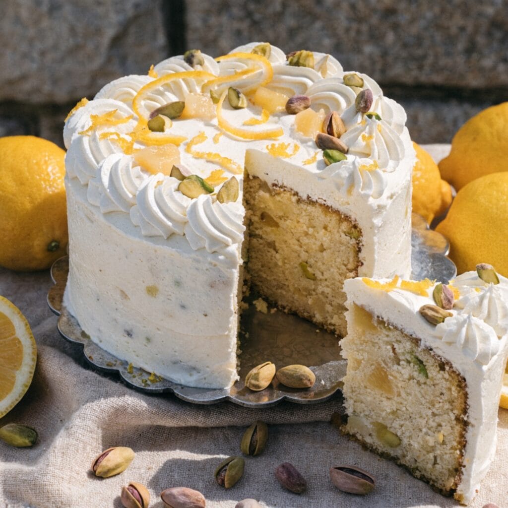 Delicious Lemon Pistachio Milk Cake to Brighten Your Day 2 Lemon Pistachio Milk Cake lye7r9