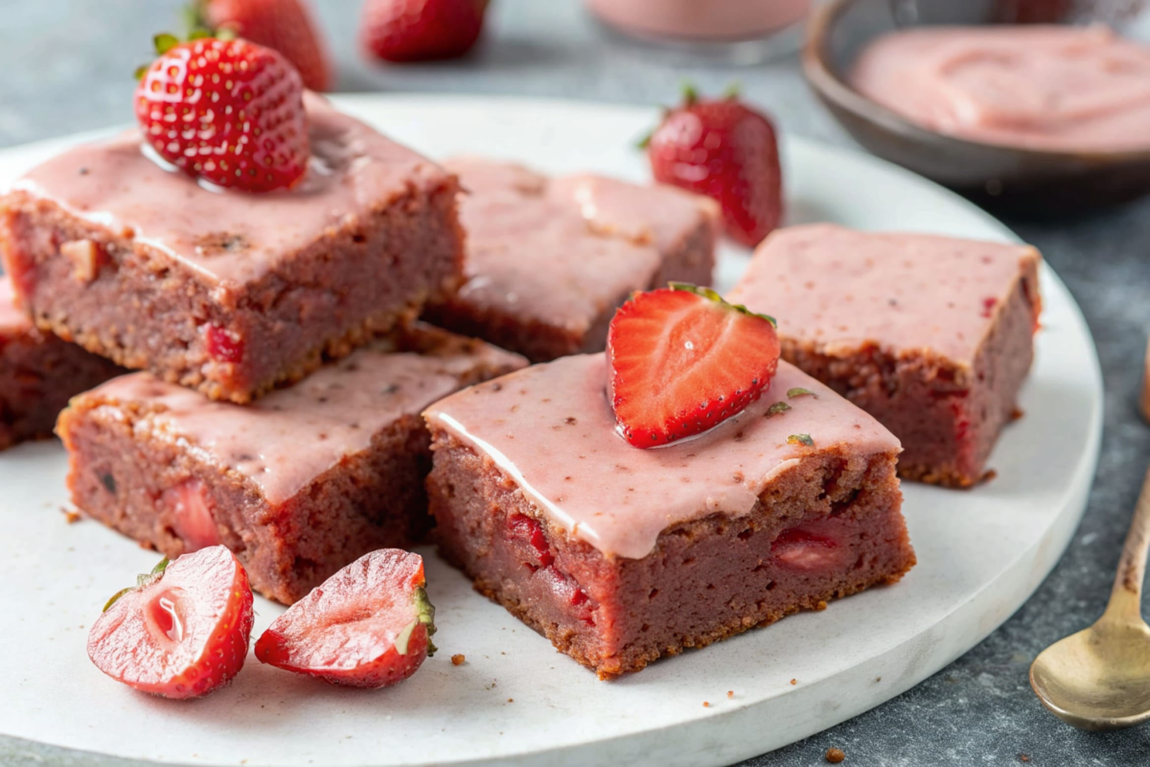 Strawberry Brownies Easy Dessert My Rad Kitchen 0010 1