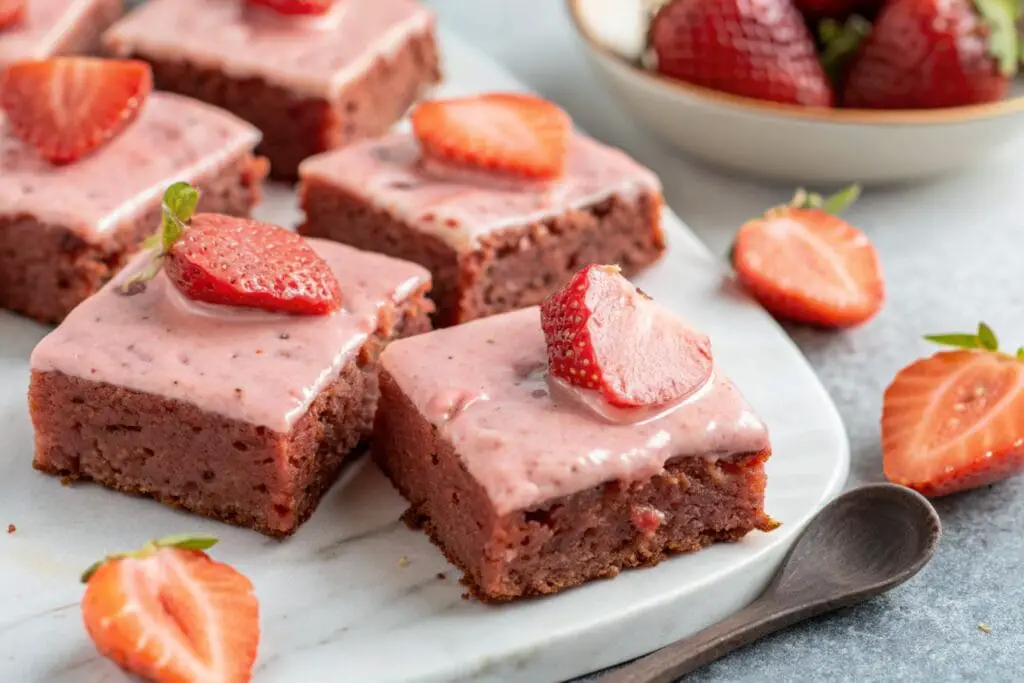 Strawberry Brownies Easy Dessert My Rad Kitchen 0010