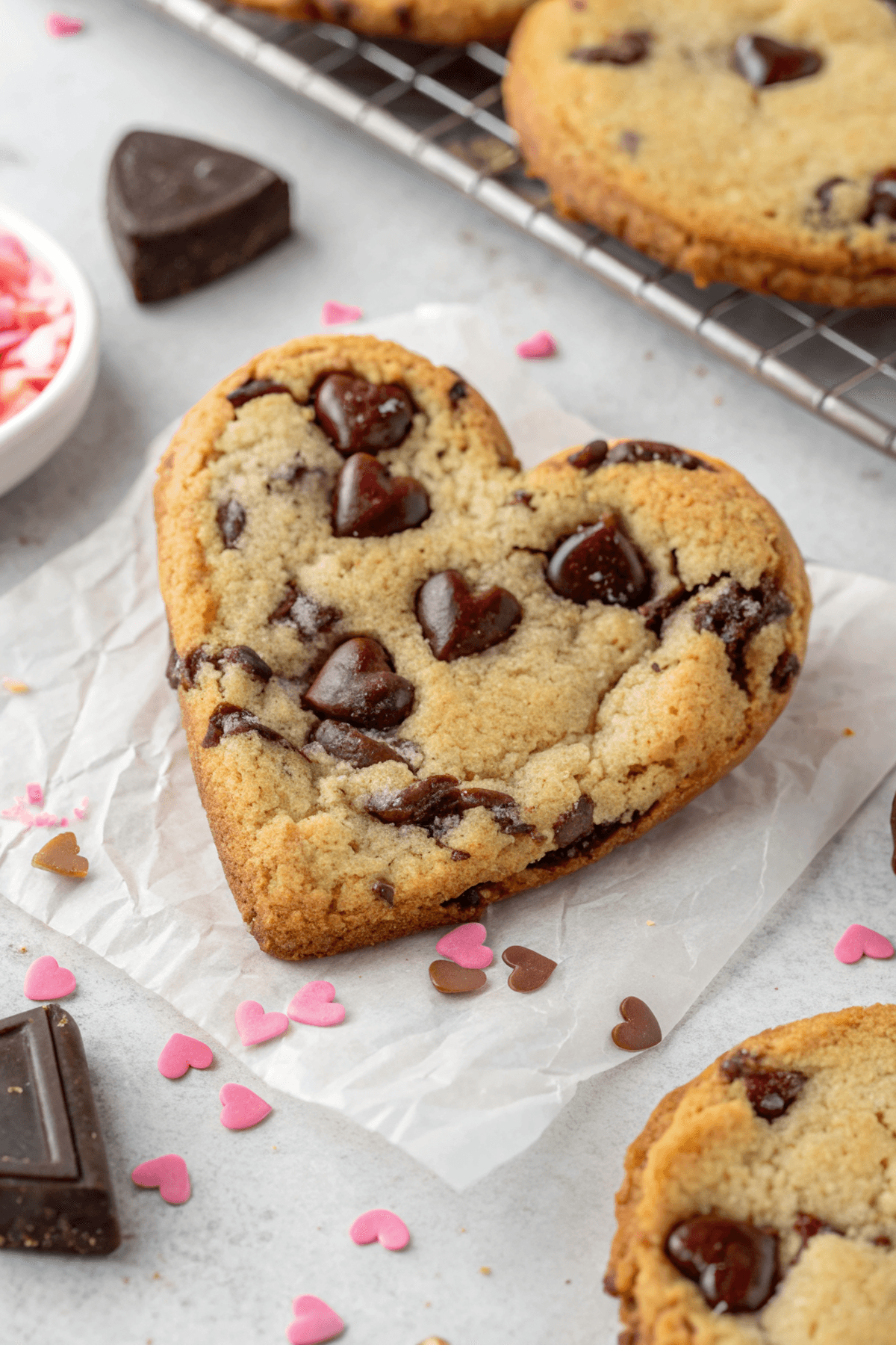 heart shaped chocolate chip cookies 10 1