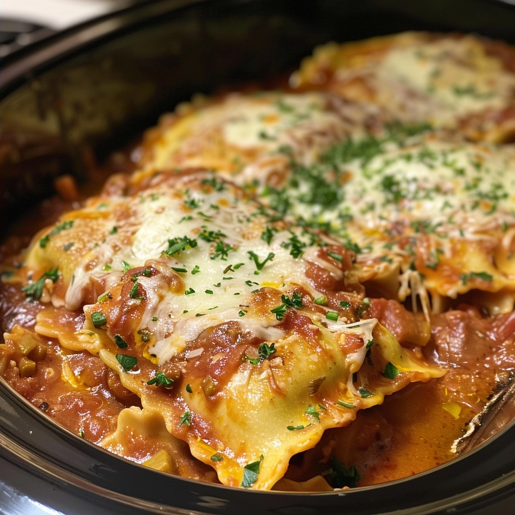 Crockpot Ravioli Lasagna – The Easiest Cheesy Comfort Food