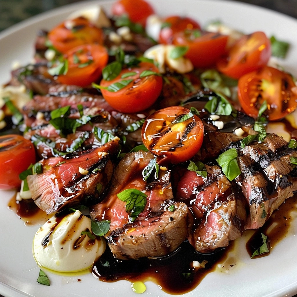 Zesty Grilled Flank Steak Caprese drizzled with Balsamic Bliss 4 image 1780853675892