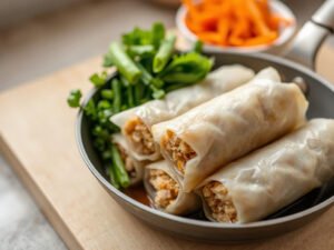 Chicken Spring Rolls, fully cooked and ready to serve for two