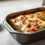 Dumpling Lasagna for Two (Easy Oven Method) 6 Dumpling Lasagna, fully cooked and ready to serve for two