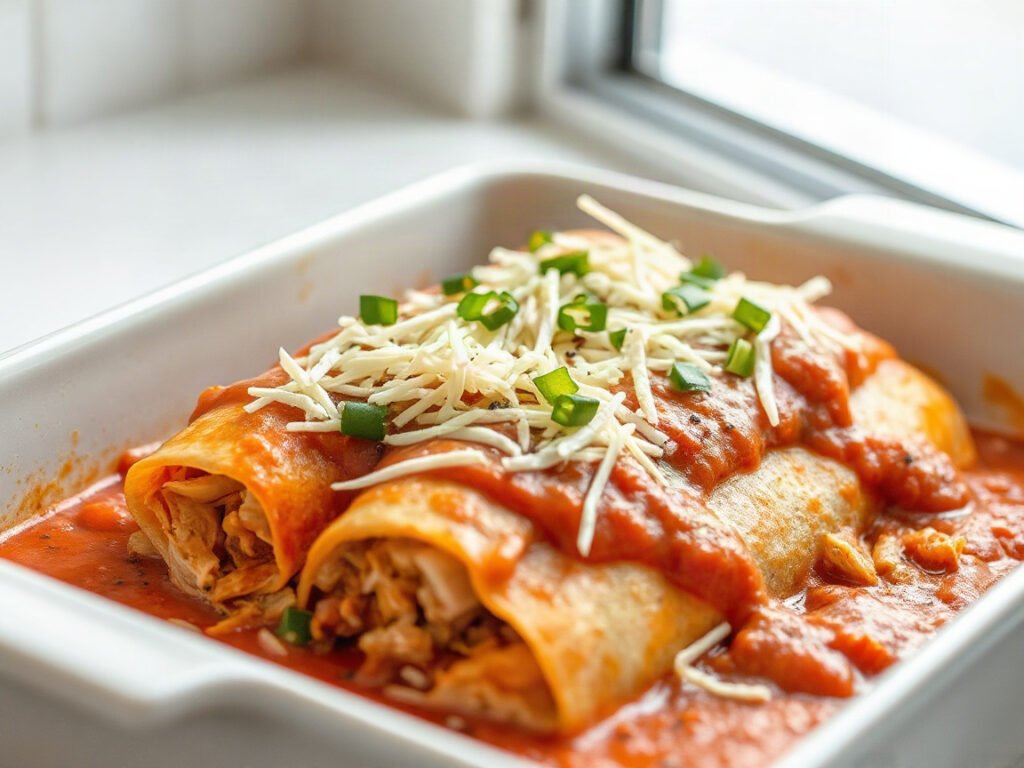 Home 1 Easy Chicken Enchiladas, fully cooked and ready to serve for two