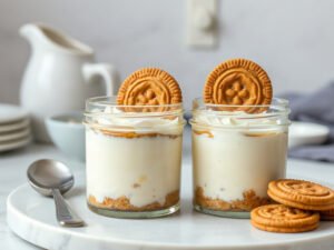 Greek Yogurt Cheesecake, ready to serve for two