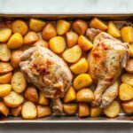 Sheet Pan Chicken and Potatoes for Two 6 Sheet Pan Chicken and Potatoes, fully cooked and ready to serve for two