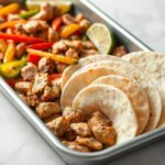 Sheet Pan Chicken Fajitas for Two 6 Sheet Pan Chicken Fajitas, fully cooked and ready to serve for two