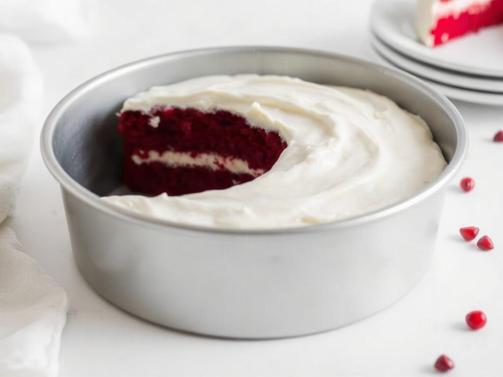 6 Inch Red Velvet Cake for Two (One Layer, Cream Cheese Frosting), fully cooked and ready to serve for two