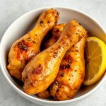 Air Fryer Chicken Drumsticks for Two (Crispy Smoky Rub) 6 Air Fryer Chicken Drumsticks, fully cooked and ready to serve for two