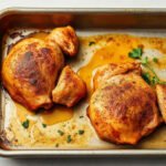 Baked Boneless Skinless Chicken Thighs, fully cooked and ready to serve for two