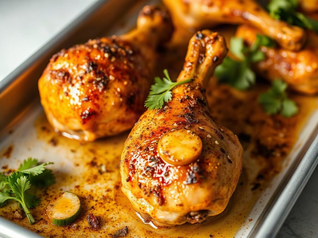 Baked Chicken Legs, fully cooked and ready to serve for two