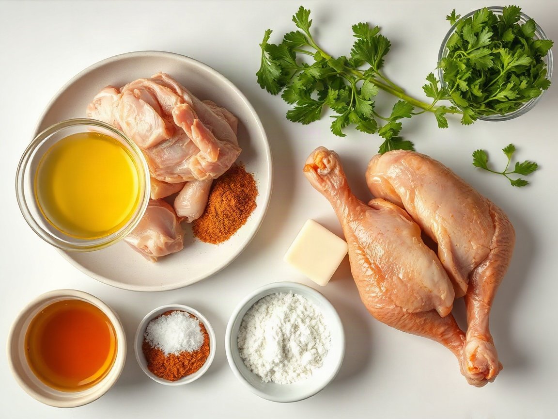 Baked Chicken Legs for Two (Crispy Skin, Easy Pantry Rub) 4 Ingredients for Baked Chicken Legs: chicken legs, olive oil, brown sugar, paprika, cumin, garlic powder, salt, pepper and cilantro