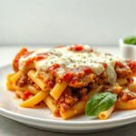 Baked Ziti, fully cooked and ready to serve for two