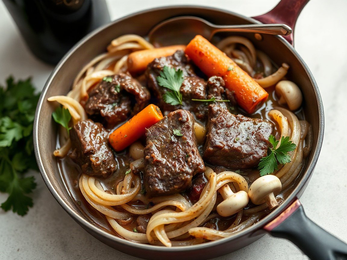 Beef Bourguignon for Two (Small-Batch Red Wine Beef Braise)