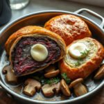 Beef Wellington, fully cooked and ready to serve for two