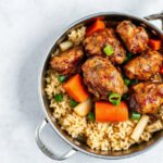 Brown Stew Chicken for Two (Jamaican-Style, One Skillet) 6 Brown Stew Chicken, fully cooked and ready to serve for two