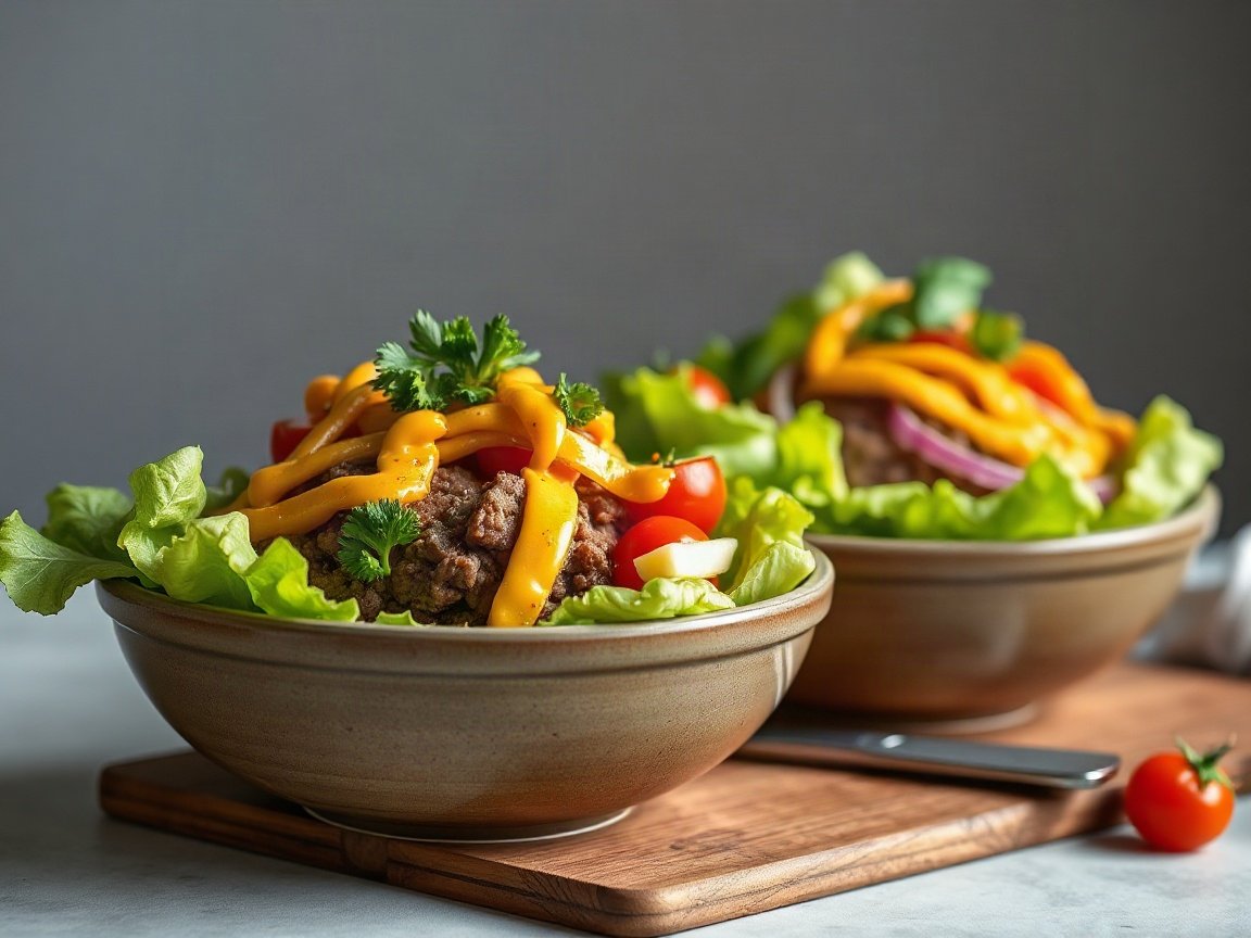 Burger Bowls for Two (With Easy Burger Sauce)