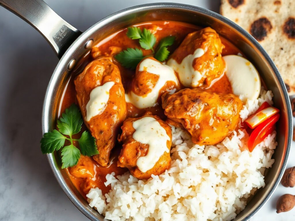 Butter Chicken, fully cooked and ready to serve for two