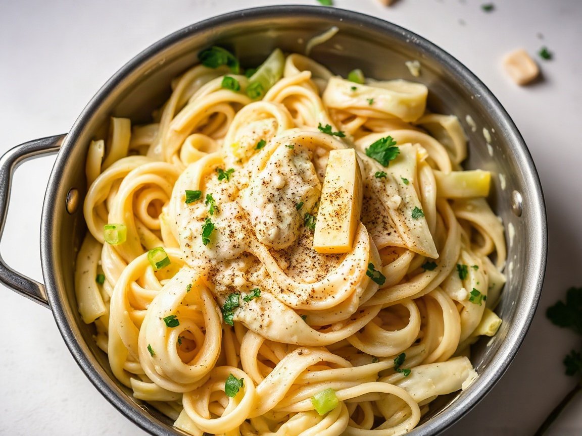 Cabbage Alfredo for Two (Creamy Garlic Parmesan Cabbage Noodles)