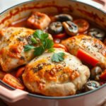 Chicken Cacciatore, fully cooked and ready to serve for two