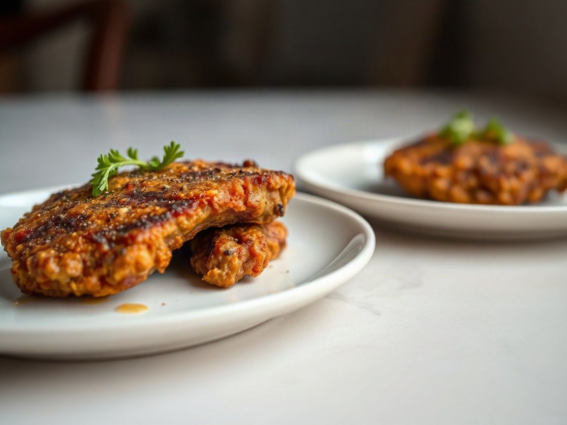 Chicken Fried Steak for Two (Crispy, with Easy Pan Gravy) 5 Chicken Fried Steak plated as two servings, close-up