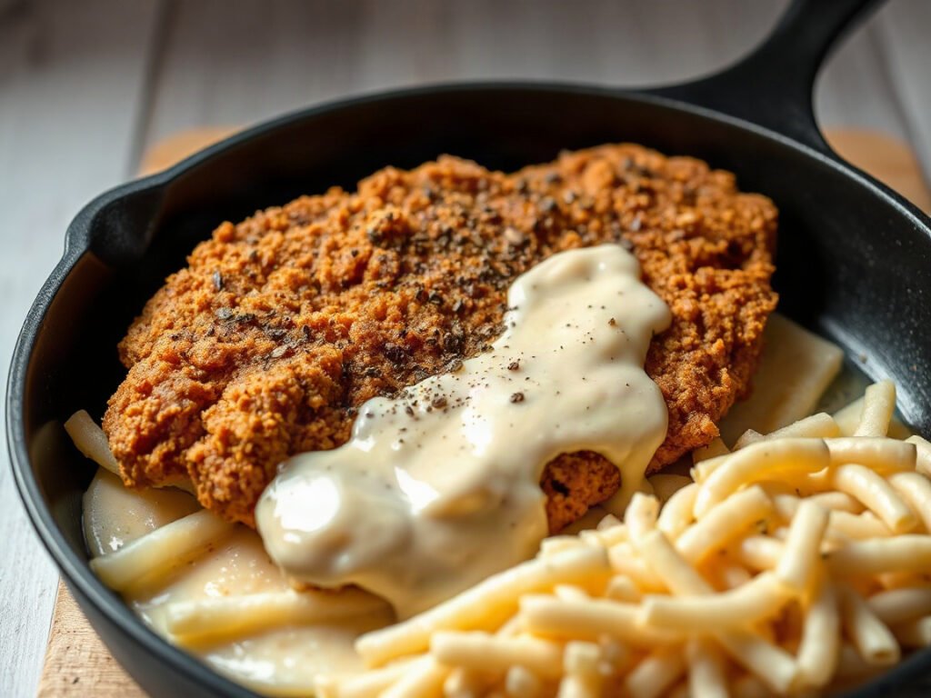 Chicken Fried Steak, fully cooked and ready to serve for two