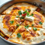Chicken Quesadillas for Two (Easy Skillet Quesadillas) 6 Chicken Quesadillas for Two (Easy Skillet Quesadillas), fully cooked and ready to serve for two