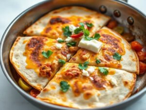 Chicken Quesadillas for Two (Easy Skillet Quesadillas), fully cooked and ready to serve for two