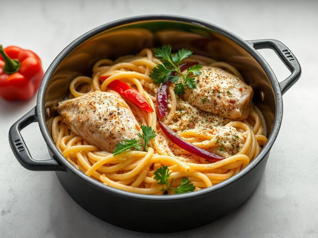 Chicken Scampi, fully cooked and ready to serve for two