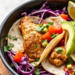 Chicken Tacos for Two (Easy Skillet Chicken Taco Recipe) 6 Chicken Tacos for Two (Easy Skillet Chicken Taco Recipe), fully cooked and ready to serve for two