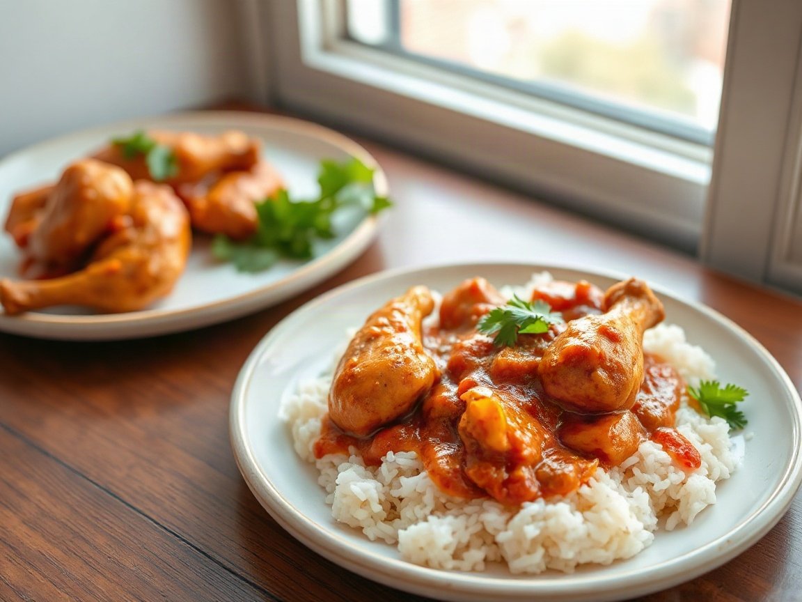 Chicken Tikka Masala for Two (One-Skillet Recipe) 5 Chicken Tikka Masala for Two (One-Skillet Recipe) plated as two servings, close-up