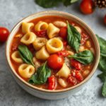 Christmas Tortellini Soup for Two (Easy Red and Green Soup) 6 Christmas Tortellini Soup, fully cooked and ready to serve for two