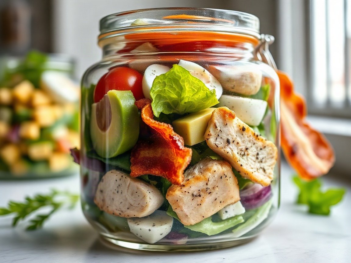 Cobb Salad served for two, close-up