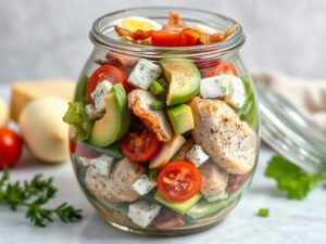 Cobb Salad, fully cooked and ready to serve for two