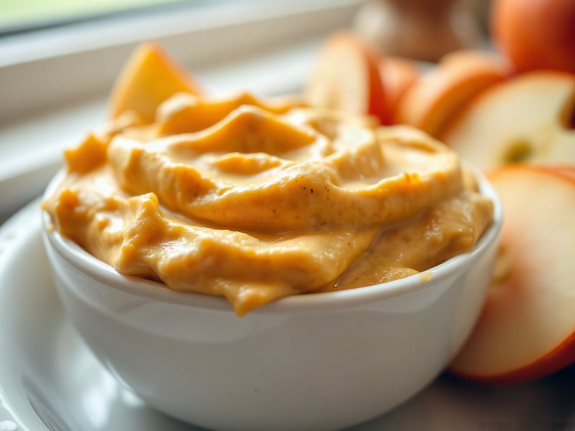 Cream Cheese Pumpkin Dip for Two (Easy No-Bake) 5 Pumpkin Cream Cheese Dip served for two, close-up