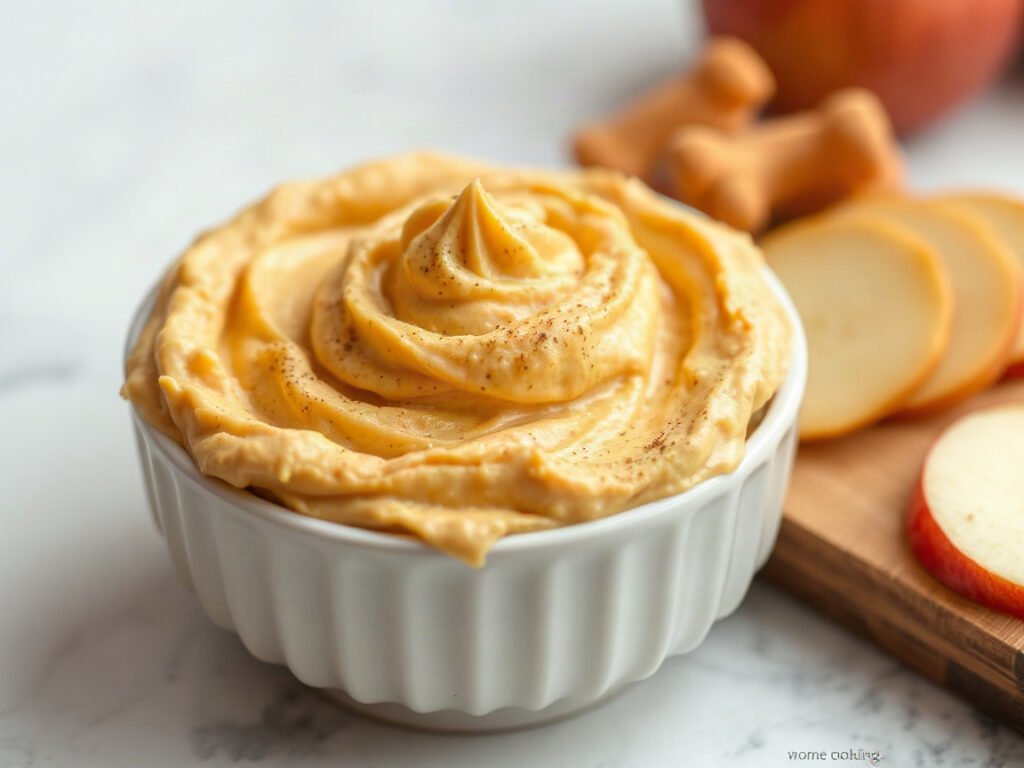 Pumpkin Cream Cheese Dip, ready to serve for two